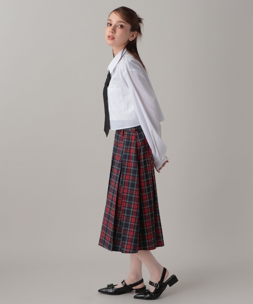 FOREVER 21（フォーエバー トゥエンティーワン）の「【2024FW】チェックプリーツミディスカート（スカート・レディース・グレー/レッド/グリーン・MEDIUM/SMALL）」の15枚目の写真