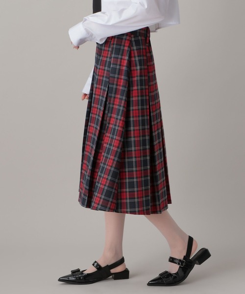 FOREVER 21（フォーエバー トゥエンティーワン）の「【2024FW】チェックプリーツミディスカート（スカート・レディース・グレー/レッド/グリーン・MEDIUM/SMALL）」の13枚目の写真