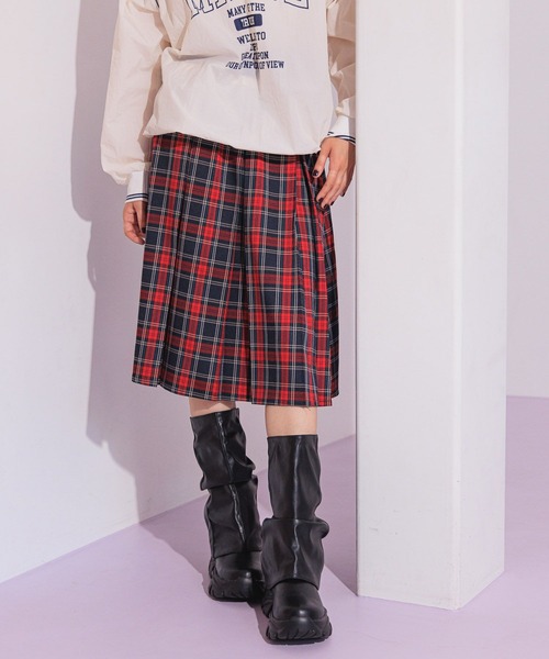セール】【2024FW】チェックプリーツミディスカート（スカート