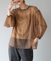 ボリュームスリーブ オーガンジーブラウス