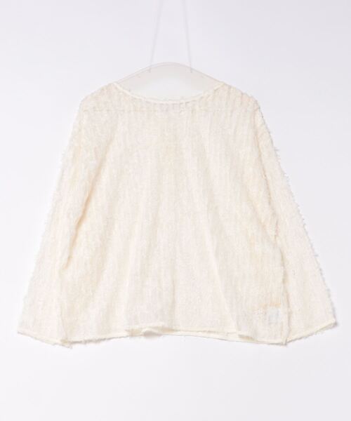 Q(キュー)の「チュールフリル前後2wayトップス(Tシャツ/カットソー・レディース・ブラック/アイボリー・MEDIUM)」の13枚目の写真