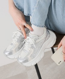 厚底異素材コンビハイテクダッドスニーカー