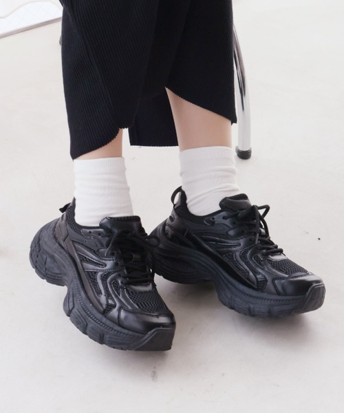 VIVIAN（ヴィヴィアン）の「厚底異素材コンビハイテクダッドスニーカー（スニーカー・レディース・シルバー/ブラック/ゴールド・41/39/37/35）」の5枚目の写真