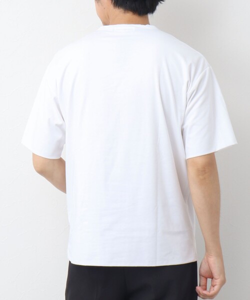 NOLLEY'S goodman(ノーリーズグッドマン)の「ペルー綿 ハイゲージベア天竺 ダブルクロスTシャツ(Tシャツ/カットソー・メンズ・ブラック/ホワイト・L/M)」の4枚目の写真