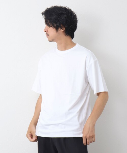 NOLLEY'S goodman(ノーリーズグッドマン)の「ペルー綿 ハイゲージベア天竺 ダブルクロスTシャツ(Tシャツ/カットソー・メンズ・ブラック/ホワイト・L/M)」の5枚目の写真