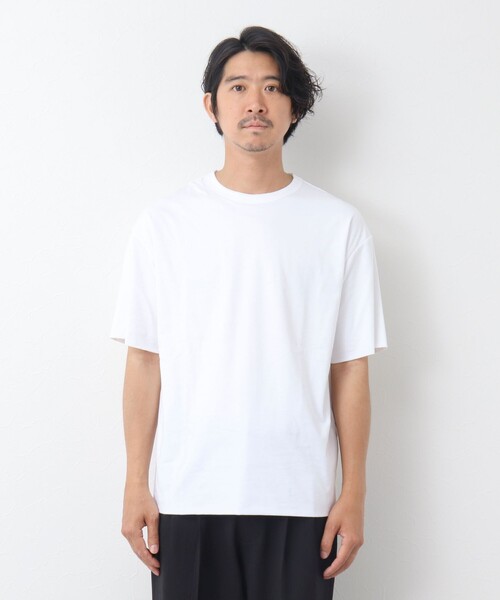 NOLLEY'S goodman(ノーリーズグッドマン)の「ペルー綿 ハイゲージベア天竺 ダブルクロスTシャツ(Tシャツ/カットソー・メンズ・ブラック/ホワイト・L/M)」の13枚目の写真