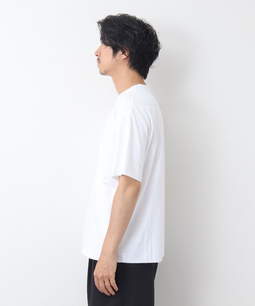 NOLLEY'S goodman(ノーリーズグッドマン)の「ペルー綿 ハイゲージベア天竺 ダブルクロスTシャツ(Tシャツ/カットソー・メンズ・ブラック/ホワイト・L/M)」の14枚目の写真