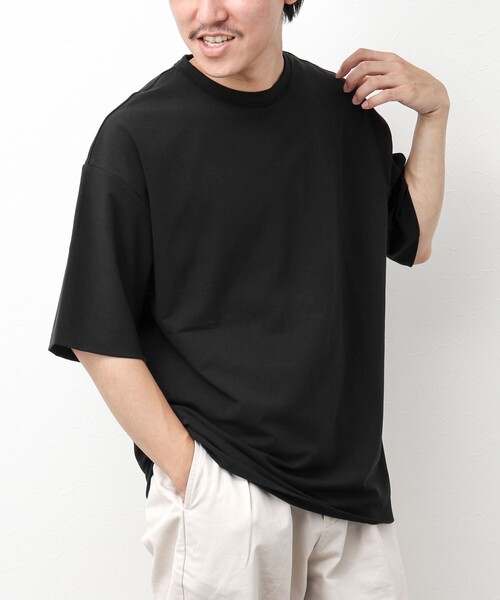 NOLLEY'S goodman(ノーリーズグッドマン)の「ペルー綿 ハイゲージベア天竺 ダブルクロスTシャツ(Tシャツ/カットソー・メンズ・ブラック/ホワイト・L/M)」の20枚目の写真