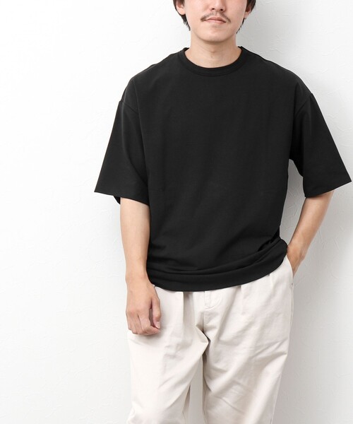 NOLLEY'S goodman(ノーリーズグッドマン)の「ペルー綿 ハイゲージベア天竺 ダブルクロスTシャツ(Tシャツ/カットソー・メンズ・ブラック/ホワイト・L/M)」の22枚目の写真