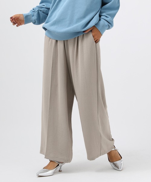 BAYFLOW（ベイフロー）の「[涼しくてシワになりにくい♪]ワイドイージーパンツ（その他パンツ・レディース・アイボリー/グリーン系/ブラック/グレイッシュベージュ/エンジ・FREE）」の4枚目の写真