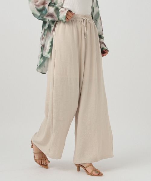 BAYFLOW（ベイフロー）の「[涼しくてシワになりにくい♪]ワイドイージーパンツ（その他パンツ・レディース・アイボリー/グリーン系/ブラック/グレイッシュベージュ/エンジ・FREE）」の8枚目の写真