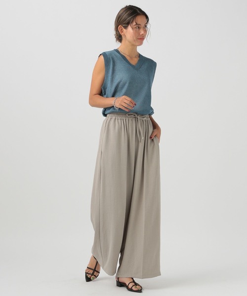 BAYFLOW（ベイフロー）の「[涼しくてシワになりにくい♪]ワイドイージーパンツ（その他パンツ・レディース・アイボリー/グリーン系/ブラック/グレイッシュベージュ/エンジ・FREE）」の9枚目の写真