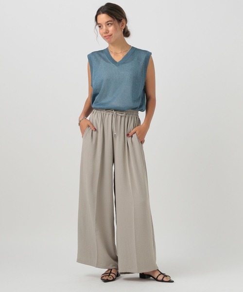 BAYFLOW（ベイフロー）の「[涼しくてシワになりにくい♪]ワイドイージーパンツ（その他パンツ・レディース・アイボリー/グリーン系/ブラック/グレイッシュベージュ/エンジ・FREE）」の10枚目の写真