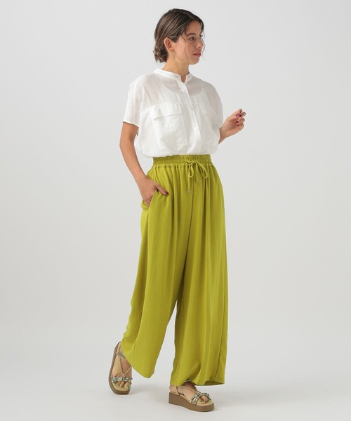 BAYFLOW（ベイフロー）の「[涼しくてシワになりにくい♪]ワイドイージーパンツ（その他パンツ・レディース・アイボリー/グリーン系/ブラック/グレイッシュベージュ/エンジ・FREE）」の12枚目の写真