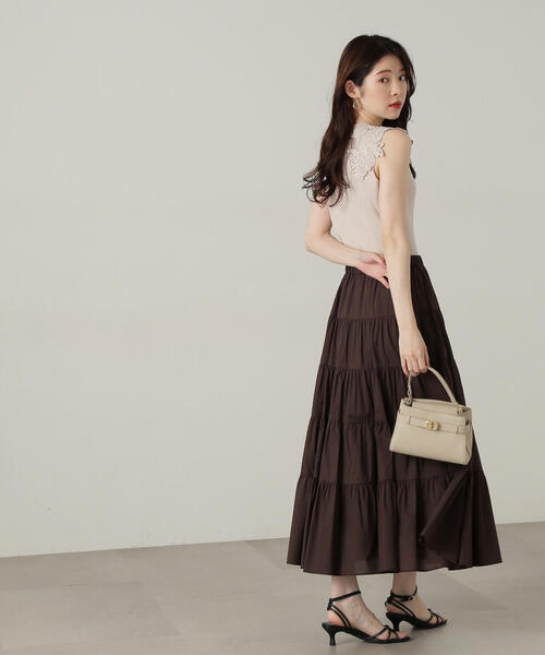 PROPORTION BODY DRESSING(プロポーションボディドレッシング)の「ティアードスカート / 1214220505(スカート・レディース・ブルー/ブラウン/ホワイト・MEDIUM/SMALL)」の8枚目の写真