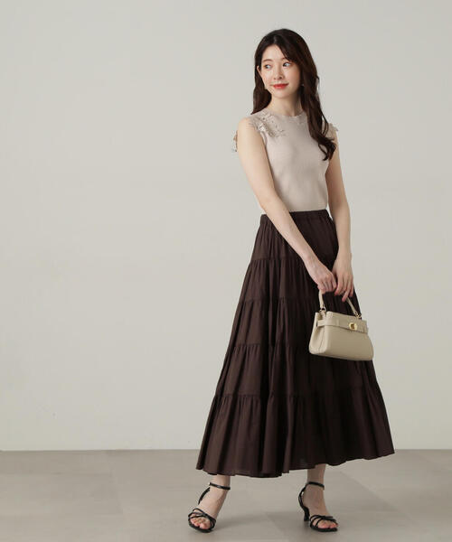 PROPORTION BODY DRESSING(プロポーションボディドレッシング)の「ティアードスカート / 1214220505(スカート・レディース・ブルー/ブラウン/ホワイト・MEDIUM/SMALL)」の9枚目の写真