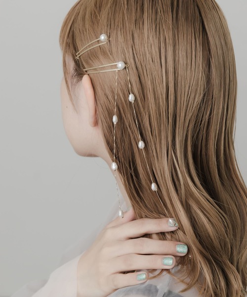 SMELLY（スメリー）の「パールロングチェーン2セットピン（ヘアピン・レディース・ゴールド系その他・-）」の4枚目の写真