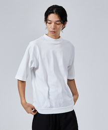 【モックネック】度詰め天竺 ラグランスリーブTシャツ