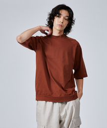 【モックネック】度詰め天竺 ラグランスリーブTシャツ