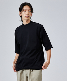 【モックネック】度詰め天竺 ラグランスリーブTシャツ