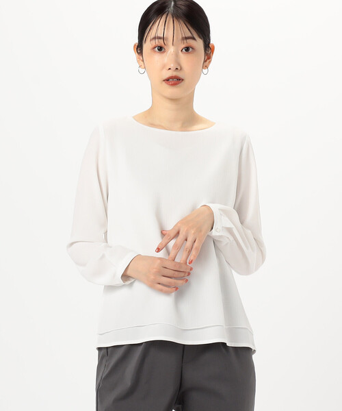 COMME CA ISM / コムサイズム レイヤード風ブラウス セール】レイヤード風 ブラウス（長袖）（シャツ/ブラウス