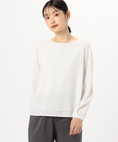COMME CA ISM(コムサイズム)の「レイヤード風 ブラウス(長袖)(シャツ/ブラウス・レディース・ライトグレー/ホワイト・LARGE/MEDIUM/SMALL)」の5枚目の写真