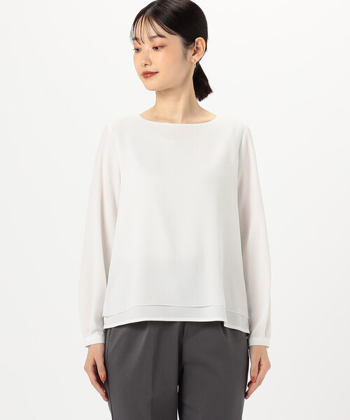 COMME CA ISM(コムサイズム)の「レイヤード風 ブラウス(長袖)(シャツ/ブラウス・レディース・ライトグレー/ホワイト・LARGE/MEDIUM/SMALL)」の9枚目の写真