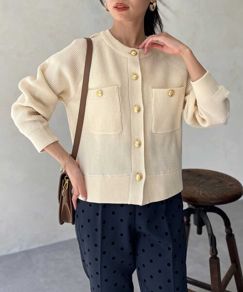 Chez toi（シェトワ）の「胸ポケGLDボタンカーディガン（カーディガン/ボレロ・レディース・ネイビー/レッド/アイボリー・FREE）」の11枚目の写真