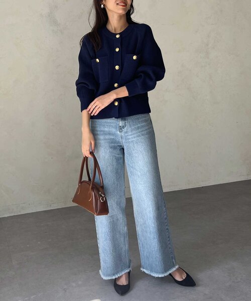 Chez toi（シェトワ）の「胸ポケGLDボタンカーディガン（カーディガン/ボレロ・レディース・ネイビー/レッド/アイボリー・FREE）」の20枚目の写真