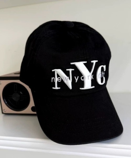 セール】《NYCロゴ刺繍×ベーシックカラー》ユニセックス キャップ 調節