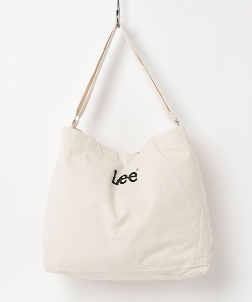 Lee(リー)の「Lee/リー ロゴ ワンポイント刺繍 ビッグショルダーバッグ/ニュースペーパーバッグ/レディース メンズ/大容量(ショルダーバッグ・レディース・ブラック/オフホワイト/シルバー・FREE)」の13枚目の写真