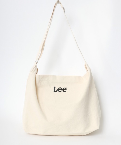 Lee(リー)の「Lee/リー ロゴ ワンポイント刺繍 ビッグショルダーバッグ/ニュースペーパーバッグ/レディース メンズ/大容量(ショルダーバッグ・レディース・ブラック/オフホワイト/シルバー・FREE)」の9枚目の写真
