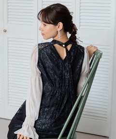 【web限定】【小柄さん向けサイズ有】[formformaオリジナル] バックオープン＆アシンメトリーレースドレス/結婚式/パーティー/クルージング/発表会