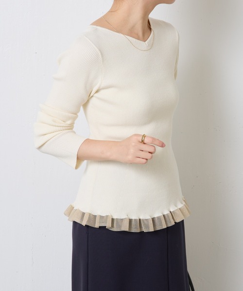 完売✨人気　セブンテン　オーガンジーニット　フリル　ペプラム　バイカラー　ウール 14.jpg