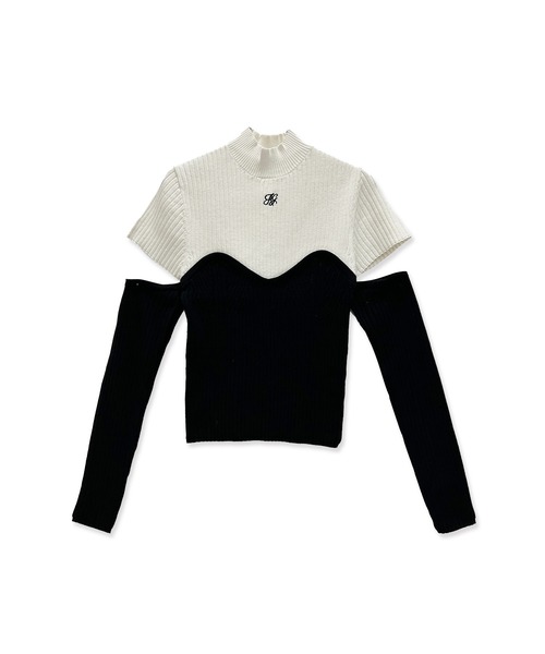 ANDGEEBEE（アンジービー）の「コルセットデザインニット（ニット/セーター・レディース・ホワイト/グレー・FREE）」の8枚目の写真