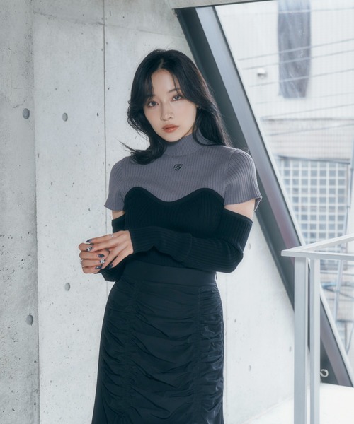 ANDGEEBEE（アンジービー）の「コルセットデザインニット（ニット/セーター・レディース・ホワイト/グレー・FREE）」の19枚目の写真