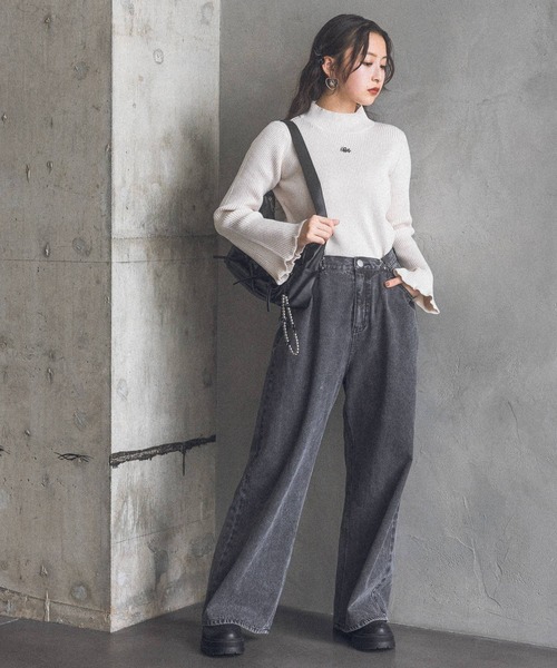 repipi armario（レピピ アルマリオ）の「フレアプチハイリブニット（ニット/セーター・キッズ・その他/ブラック/アイボリー/ブルー系その他/グレー系その他・MEDIUM/SMALL/LARGE）」の6枚目の写真