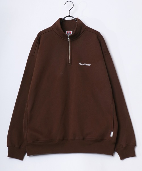 BEN DAVIS(ベンデイビス)の「BEN DAVIS/ベンデイビス HEAVY SWEAT HALF ZIP/オーバーサイズ 裏起毛 ロゴ ワンポイント刺繍 ハーフジップ ヘビー スウェット トレーナー/レディース メンズ(スウェット・メンズ・ネイビー/ブラウン/ブラック/アッシュグレー/オフホワイト/ブルー・M/L/XL)」の10枚目の写真