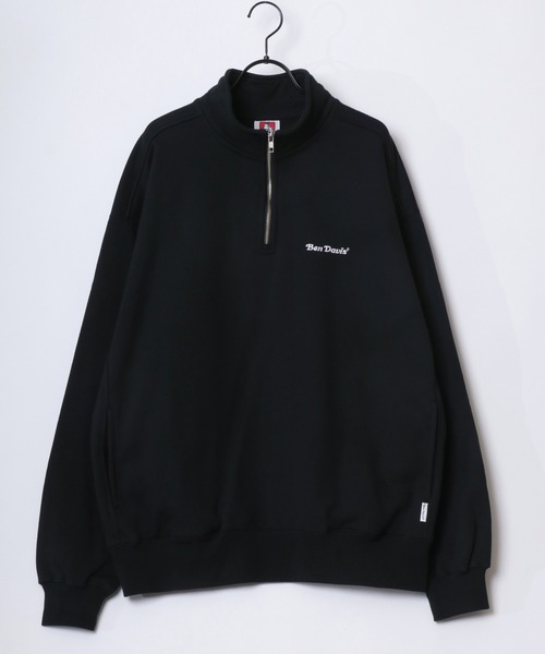 BEN DAVIS(ベンデイビス)の「BEN DAVIS/ベンデイビス HEAVY SWEAT HALF ZIP/オーバーサイズ 裏起毛 ロゴ ワンポイント刺繍 ハーフジップ ヘビー スウェット トレーナー/レディース メンズ(スウェット・メンズ・ネイビー/ブラウン/ブラック/アッシュグレー/オフホワイト/ブルー・M/L/XL)」の8枚目の写真