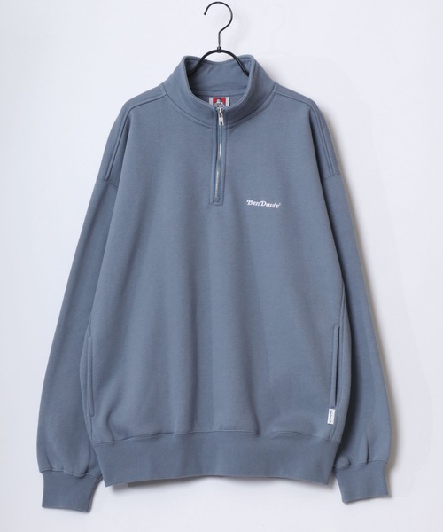 BEN DAVIS(ベンデイビス)の「BEN DAVIS/ベンデイビス HEAVY SWEAT HALF ZIP/オーバーサイズ 裏起毛 ロゴ ワンポイント刺繍 ハーフジップ ヘビー スウェット トレーナー/レディース メンズ(スウェット・メンズ・ネイビー/ブラウン/ブラック/アッシュグレー/オフホワイト/ブルー・M/L/XL)」の12枚目の写真