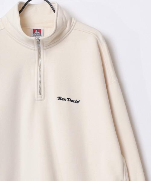 BEN DAVIS(ベンデイビス)の「BEN DAVIS/ベンデイビス HEAVY SWEAT HALF ZIP/オーバーサイズ 裏起毛 ロゴ ワンポイント刺繍 ハーフジップ ヘビー スウェット トレーナー/レディース メンズ(スウェット・メンズ・ネイビー/ブラウン/ブラック/アッシュグレー/オフホワイト/ブルー・M/L/XL)」の21枚目の写真
