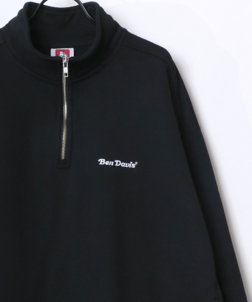 BEN DAVIS(ベンデイビス)の「BEN DAVIS/ベンデイビス HEAVY SWEAT HALF ZIP/オーバーサイズ 裏起毛 ロゴ ワンポイント刺繍 ハーフジップ ヘビー スウェット トレーナー/レディース メンズ(スウェット・メンズ・ネイビー/ブラウン/ブラック/アッシュグレー/オフホワイト/ブルー・M/L/XL)」の22枚目の写真
