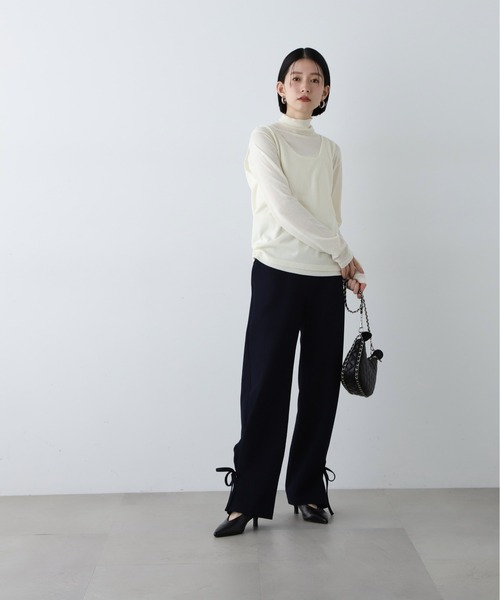 N.（N. Natural Beauty Basic）（エヌエヌナチュラルビューティーベーシック）の「◆【セットアップ対応】サイドストリングパンツ（その他パンツ・レディース・ブルー系その他/ベージュ・SMALL/MEDIUM）」の21枚目の写真