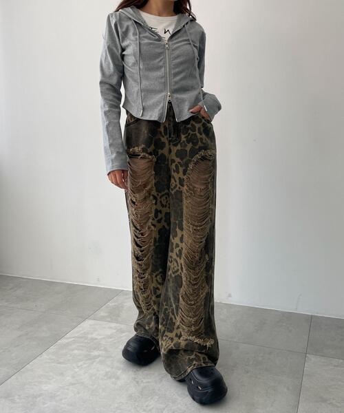 dispark(ディスパーク)の「DISPARK/カーブヘムダブルZIPパーカー(パーカー・レディース・その他1/ブラック/杢グレー・FREE)」の21枚目の写真