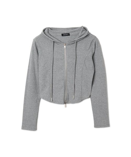 dispark(ディスパーク)の「DISPARK/カーブヘムダブルZIPパーカー(パーカー・レディース・その他1/ブラック/杢グレー・FREE)」の22枚目の写真