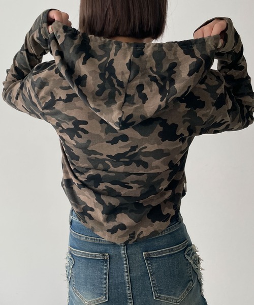 dispark(ディスパーク)の「DISPARK/カーブヘムダブルZIPパーカー(パーカー・レディース・その他1/ブラック/杢グレー・FREE)」の18枚目の写真