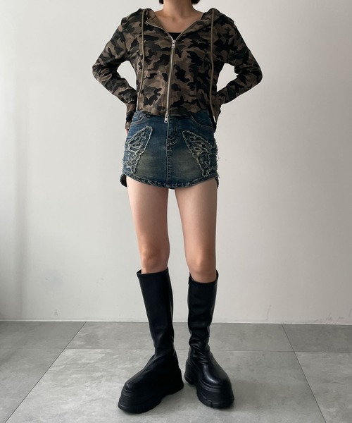 dispark(ディスパーク)の「DISPARK/カーブヘムダブルZIPパーカー(パーカー・レディース・その他1/ブラック/杢グレー・FREE)」の19枚目の写真