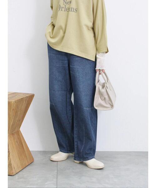 Samansa Mos2 blue（サマンサモスモスブルー）の「【ECO DENIM】カーブパンツ（その他パンツ・レディース・チャコールグレー/ブルー/ネイビー・F）」の3枚目の写真