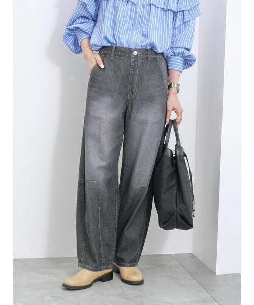 Samansa Mos2 blue（サマンサモスモスブルー）の「【ECO DENIM】カーブパンツ（その他パンツ・レディース・チャコールグレー/ブルー/ネイビー・F）」の2枚目の写真