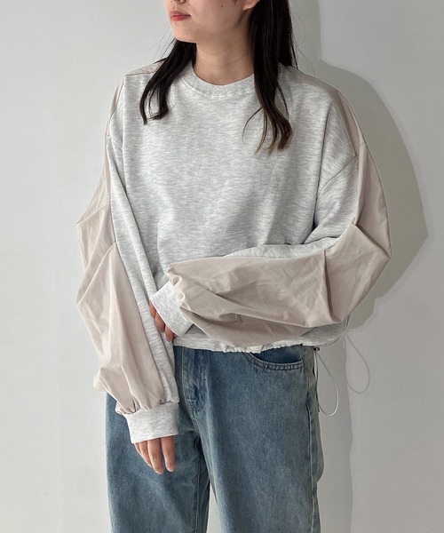 LASUD　ACTIVE　異素材切り替えトップス LASUD ACTIVE 異素材切り替えトップス LASUD ACTIVE 切り替え